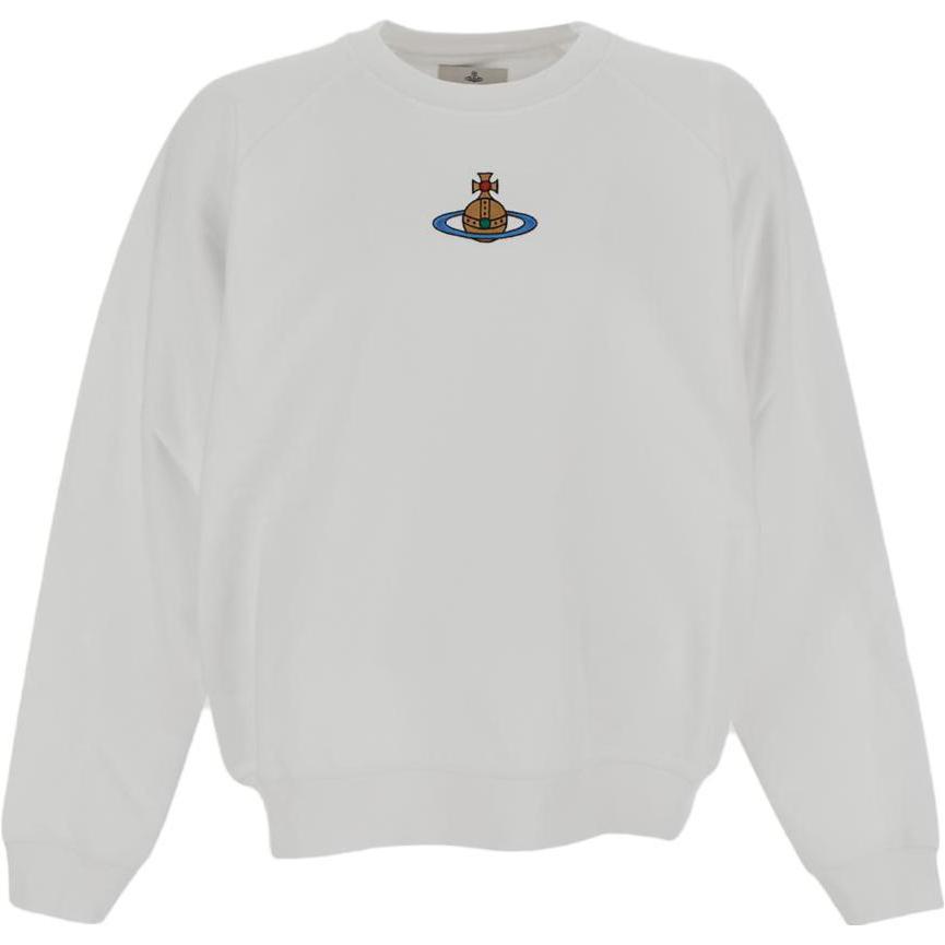 Vivienne Westwood White Crewneck Sweatshirt with Front Logo Design 3I010004J0006A401PO