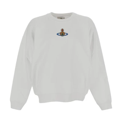 Vivienne Westwood White Crewneck Sweatshirt with Front Logo Design 3I010004J0006A401PO