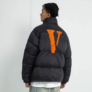 VLONE 經典大V標刺繡羽絨外套 黑橘 男女冬季款 VLCT21002 1