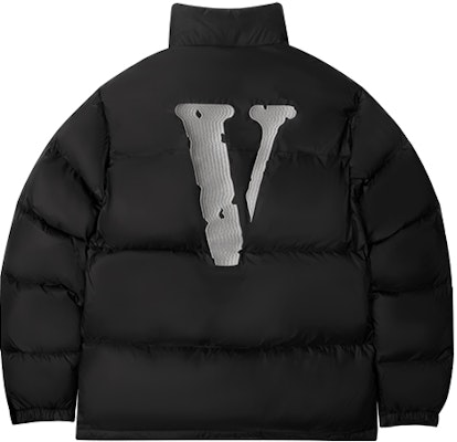 Chaqueta Puff Invierno Unisex Negra Plateada VLONE Classic V Logo Bordado. VLCT21002 Order Chaqueta Puff Invierno Unisex Negra Plateada VLONE Classic V Logo Bordado. VLCT21002