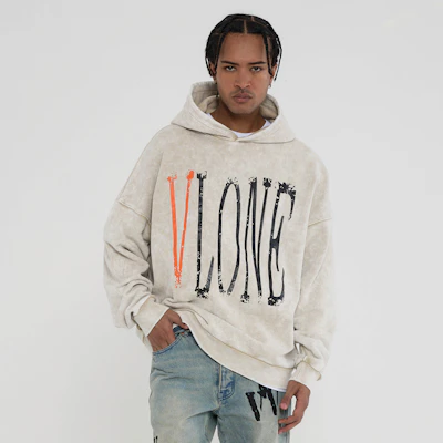 Vlone 破壞式寬鬆復古刷洗連帽衫 男女適用 VLHD24003-BE 3