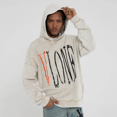 Vlone 破壞式寬鬆復古刷洗連帽衫 男女適用 VLHD24003-BE 5