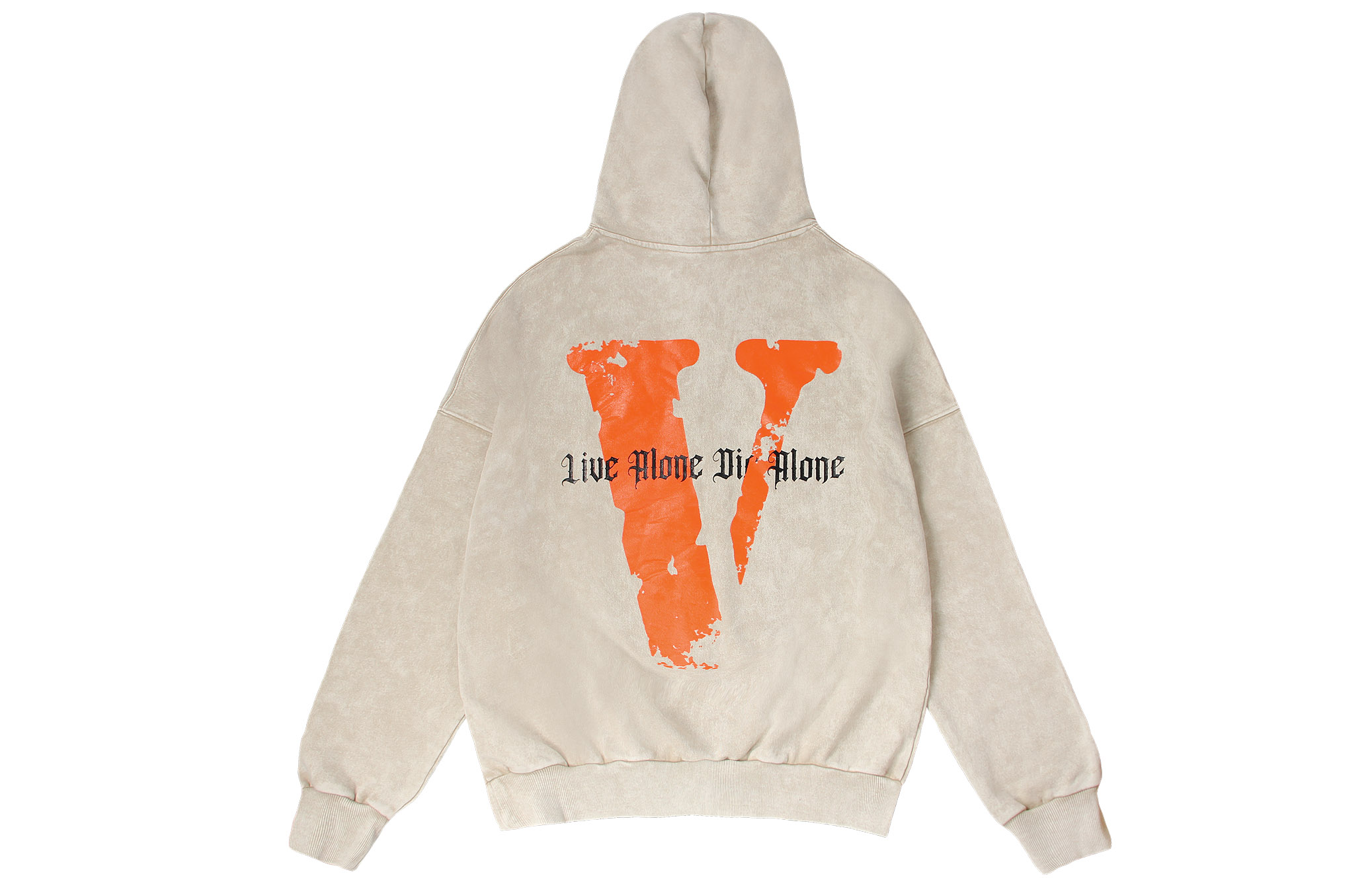 Order Vlone 破壞式寬鬆復古刷洗連帽衫 男女適用 VLHD24003-BE