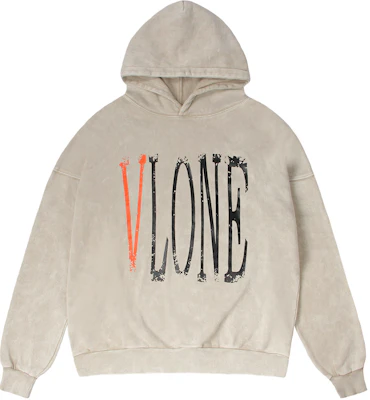 Vlone 破壞式寬鬆復古刷洗連帽衫 男女適用 VLHD24003-BE Lookbook Vlone 破壞式寬鬆復古刷洗連帽衫 男女適用 VLHD24003-BE