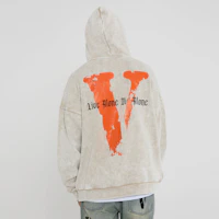 Details for Vlone 破壞式寬鬆復古刷洗連帽衫 男女適用 VLHD24003-BE
