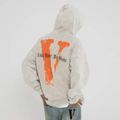 Vlone 破壞式寬鬆復古刷洗連帽衫 男女適用 VLHD24003-BE 2