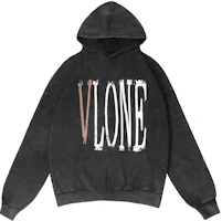Lookbook Vlone 復古大Logo水洗寬鬆連帽衫 男女通用 VLHD24003-BK