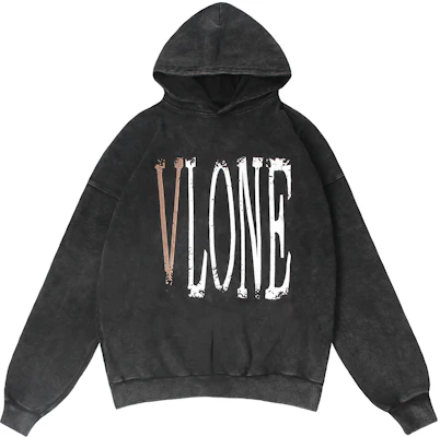 Vlone 復古大Logo水洗寬鬆連帽衫 男女通用 VLHD24003-BK Lookbook Vlone 復古大Logo水洗寬鬆連帽衫 男女通用 VLHD24003-BK