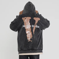 Details for Vlone 復古大Logo水洗寬鬆連帽衫 男女通用 VLHD24003-BK