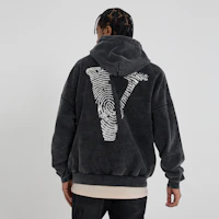 Cheap Vlone 指紋大logo水洗寬版連帽衫 男女適穿 VLHD24004-BK