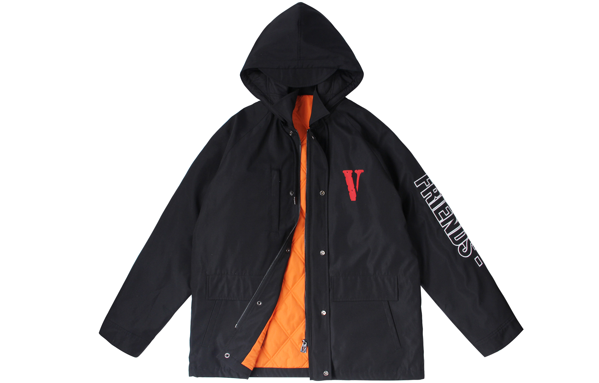 VLONE FRIENDS- Series Embroidered Logo Black Cotton Jacket Unisex VLCO22003