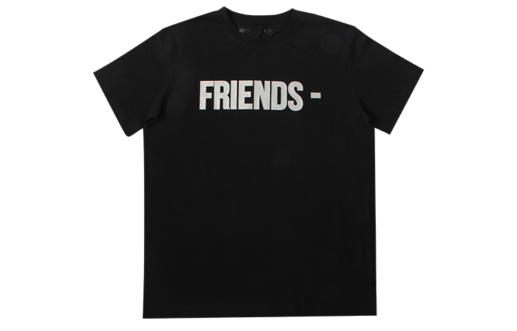 VLONE FRIENDS Series Black Tee - Classic Silver Logo Streetwear Unisex T-Shirt VLTE2109BK