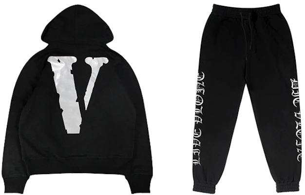 Vlone FW22 Big Logo Hoodie & Sweatpants Black Unisex Couples Tracksuit Set VLHDPT2000205ZH Buy Vlone FW22 Big Logo Hoodie & Sweatpants Black Unisex Couples Tracksuit Set VLHDPT2000205ZH