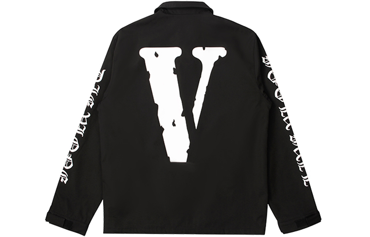 Vlone Gothic Letter Big V Logo Coaches Jacket Black/White Unisex VLCJ21001