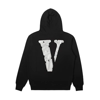 Vlone Hoodie Friends Classic Big Logo - Unisex Black Silver Pullover VLHD21009