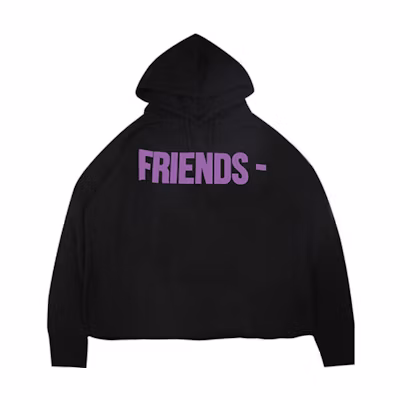 Vlone Hoodie Friends Classic Big Logo Pullover Unisex Black VLHD19002-BLACKPURPLE