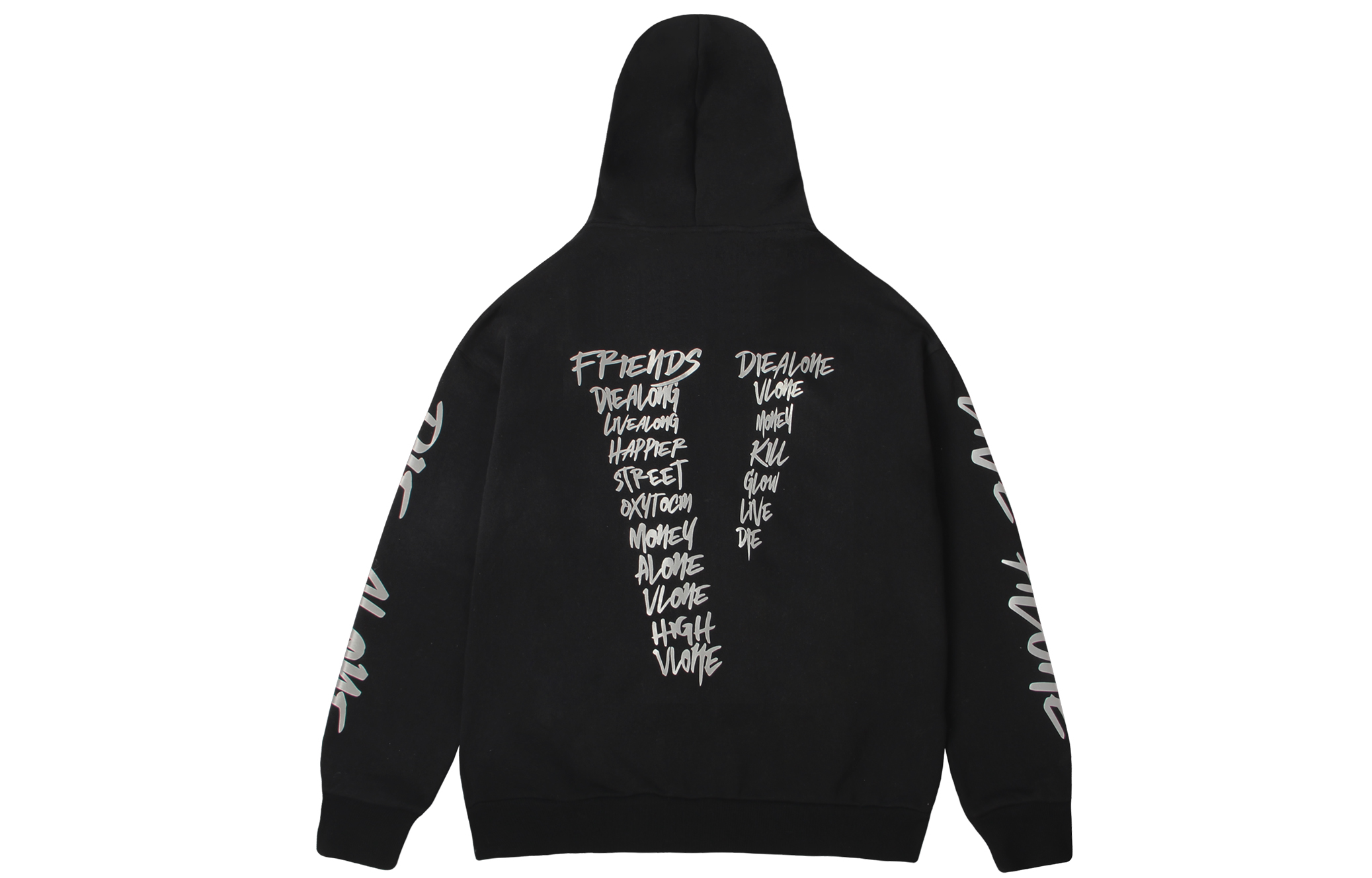 Vlone SS24 3M Graffiti Logo Print Oversized Zip Hoodie Unisex VLZH24002