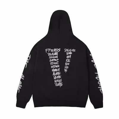 Vlone SS24 3M Graffiti Logo Print Oversized Zip Hoodie Unisex VLZH24002