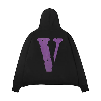 Vlone Staple Hoodie Big Logo Black Unisex Pullover Sweater Long Sleeve VLHD19001-BLACKPURPLE