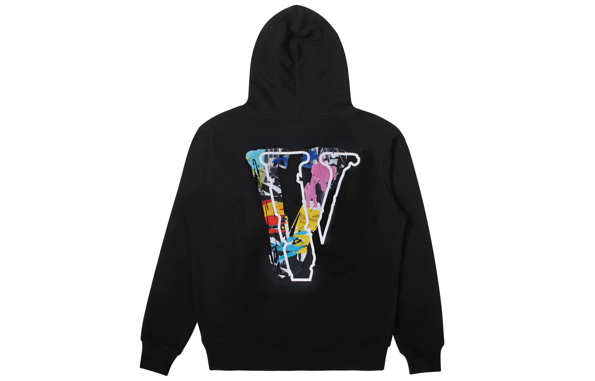 Vlone Staple Hoodie Black Graffiti Palette V Logo Unisex Pullover VLHD2023002