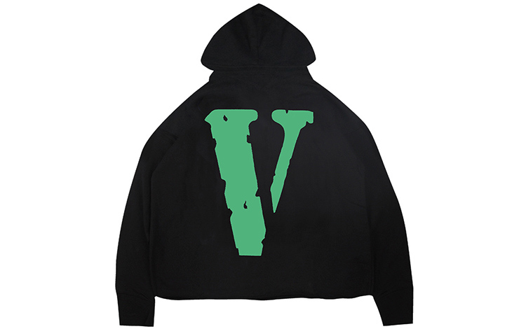 Vlone Staple Pullover Hoodie Black/Green with Classic Logo Print Unisex HD-3