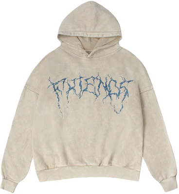 Vlone Thorn 大Logo連帽衫 米色 男女款 寬鬆復古洗舊風格 VLHD24002-BE Lookbook Vlone Thorn 大Logo連帽衫 米色 男女款 寬鬆復古洗舊風格 VLHD24002-BE