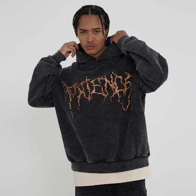 Hoodie Vlone Washed Loose Fit Unisex Pullover VLHD24002-BK Details for Hoodie Vlone Washed Loose Fit Unisex Pullover VLHD24002-BK