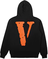 Vlone Zip Hoodie Black Big V Logo Cracked Print Unisex Loose Fit VLZPHD2023003 Vlone Zip Hoodie Black Big V Logo Cracked Print Unisex Loose Fit VLZPHD2023003
