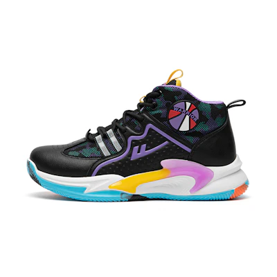 Warrior 耐磨透气 'Black Purple High-Top Retro Basketball'