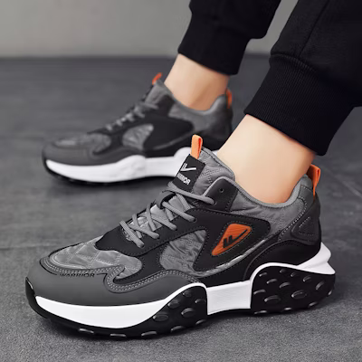 ウォリアー ダッドスニーカー (黒灰橙) WXY-F536C05 3