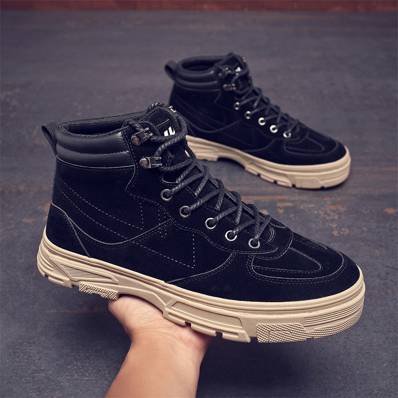 Cheap 回力戰士 潮流 復古工裝 耐摩防滑減震 短筒 馬丁靴 男款 黑色