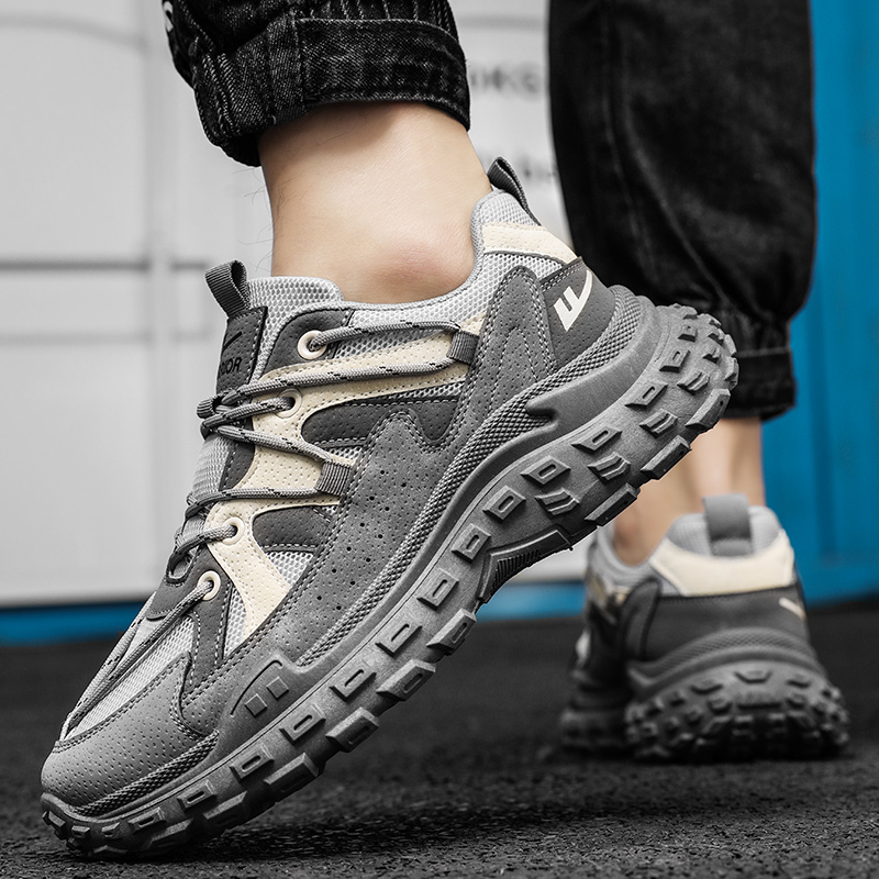 Warrior 'Guochao Thick Bottom Casual Grey Beige' 圖 7