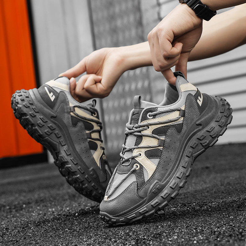 Warrior 'Guochao Thick Bottom Casual Grey Beige' 圖 8