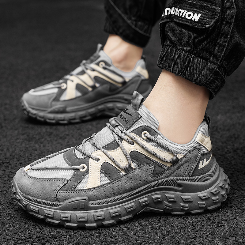 Warrior 'Guochao Thick Bottom Casual Grey Beige' 圖 9