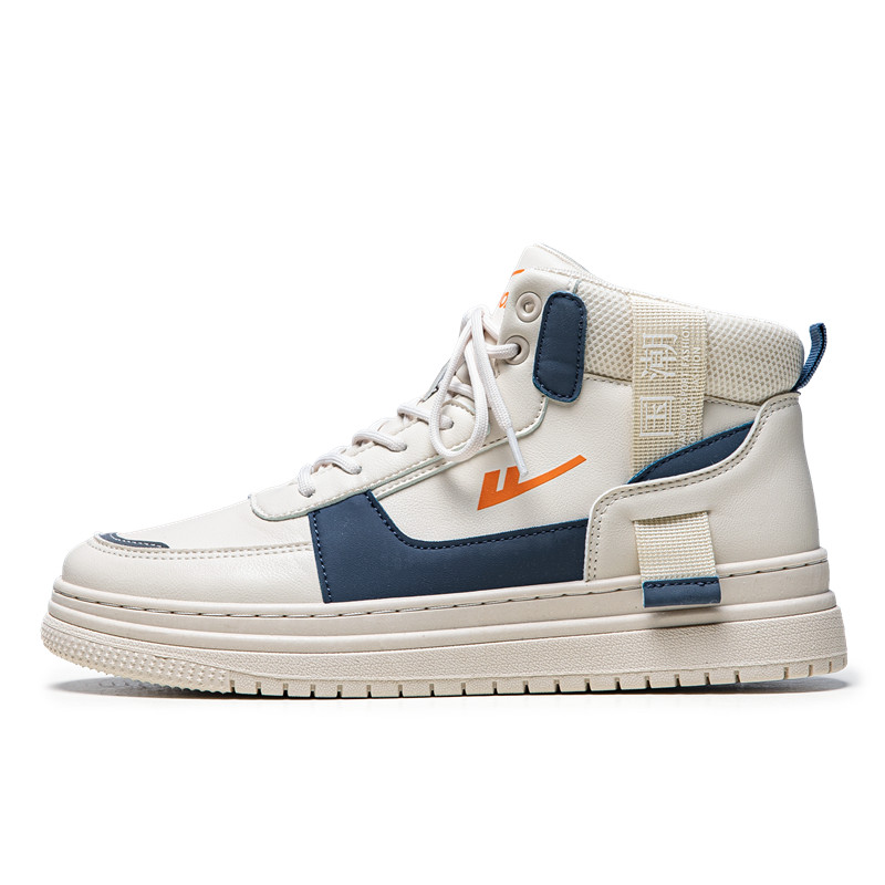 Buy Warrior ''Retro Nationale Stijl Borduurwerk Comfort Hoge Sneakers Blauw Beige'' WXY(S)-1627N01