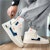 Warrior 'Gaya Retro Kebangsaan Sulaman Kasual Tinggi Biru Beige' WXY(S)-1627N01