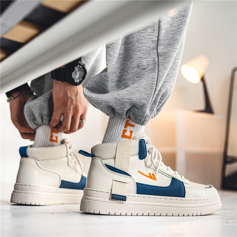 Purchase Warrior ''Retro Nationale Stijl Borduurwerk Comfort Hoge Sneakers Blauw Beige'' WXY(S)-1627N01