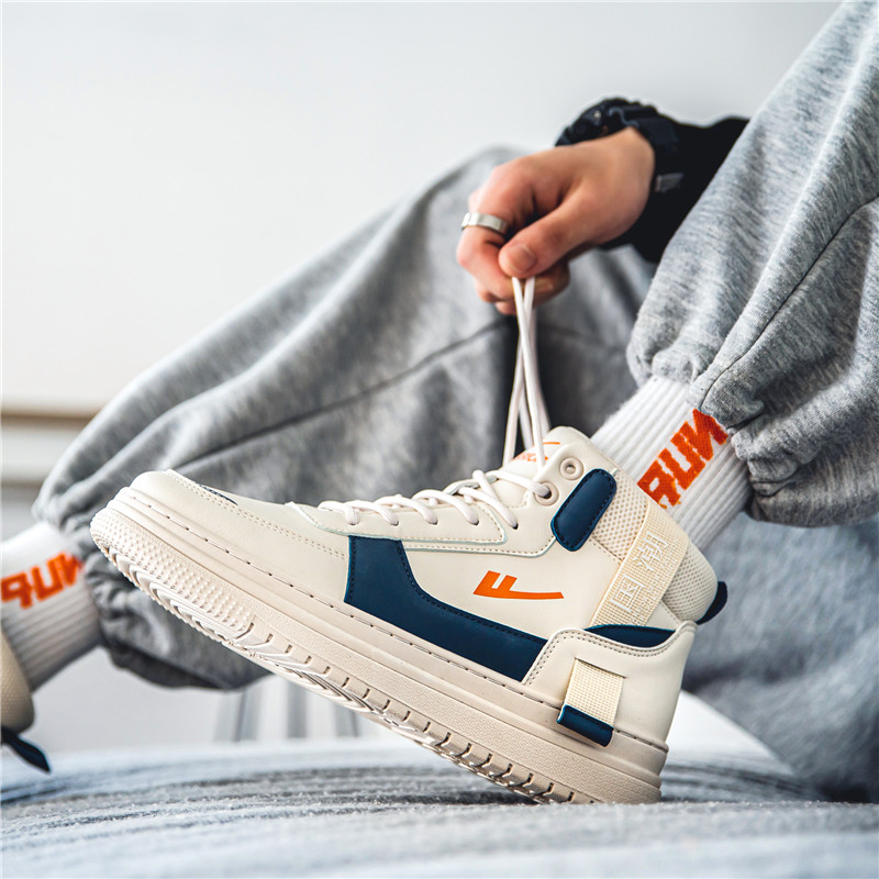 Details for Warrior ''Retro Nationale Stijl Borduurwerk Comfort Hoge Sneakers Blauw Beige'' WXY(S)-1627N01