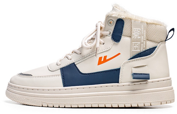 Warrior 'Retro National Style Embroidery Mixed Comfort High-Top Blue Beige' WXY(S)-1627N01 1