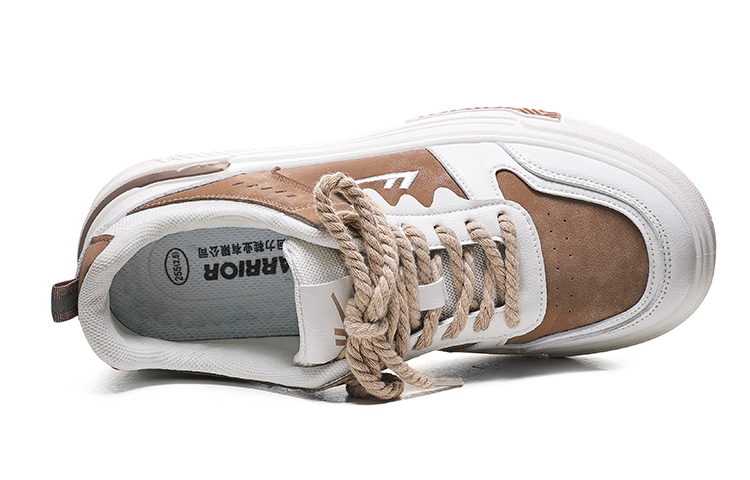 Warrior 'Synthetic Leather Patchwork Fashion Low-Top Sneakers in Beige Brown' 圖 2