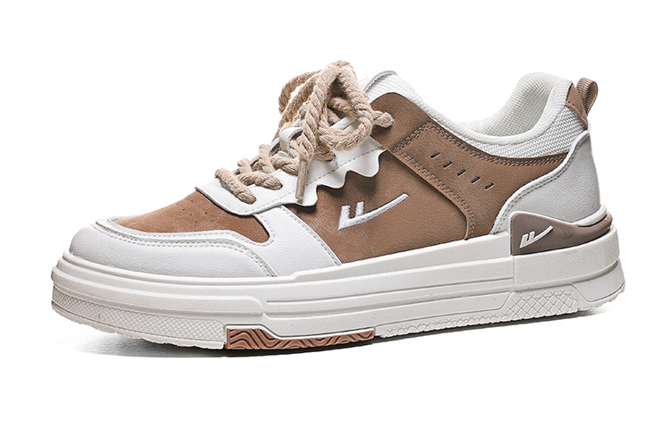 Warrior 'Synthetic Leather Patchwork Fashion Low-Top Sneakers in Beige Brown' 圖 5