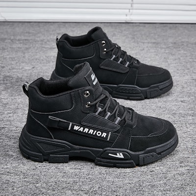 霸王牌回力 休閒百搭戶外 防滑耐磨 高筒 馬丁靴 男款 黑色 8