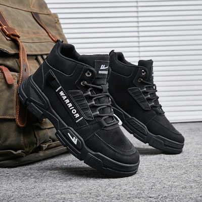 霸王牌回力 休閒百搭戶外 防滑耐磨 高筒 馬丁靴 男款 黑色 9