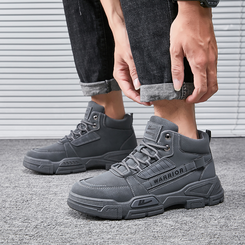 Details for 霸王牌回力 休閒百搭戶外 防滑耐磨 高筒 馬丁靴 男款 黑色