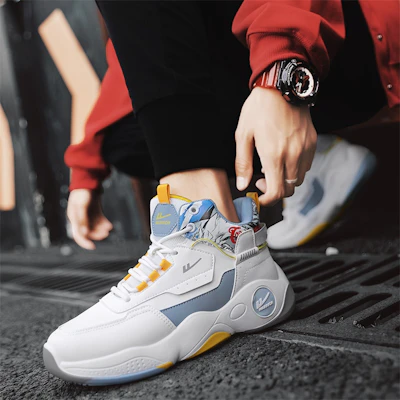 勇士篮球鞋 高帮 '白蓝灰黄' WXY-F429C01 Details for 勇士篮球鞋 高帮 '白蓝灰黄' WXY-F429C01