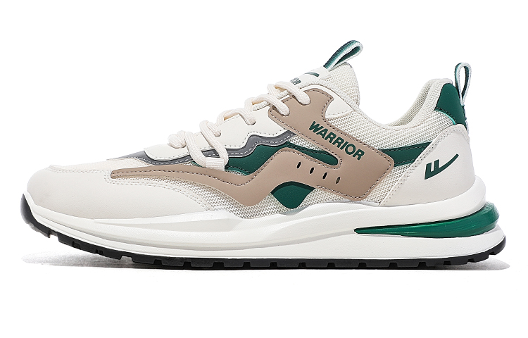 Warrior Breathable Mesh Casual Sneakers Shoes Beige Green Coffee WXY-E880C Rice/Green/Coffee Color