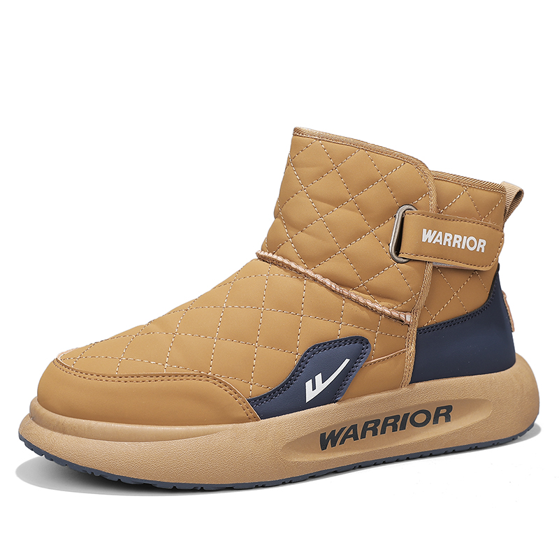 Warrior Brown Navy Short Snow Boots - Warm, Non-slip, Stylish & Durable. WBN-166N07