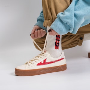 ウォリアー キャンバス ロー ベージュレッド WXY-C368MJ01 1