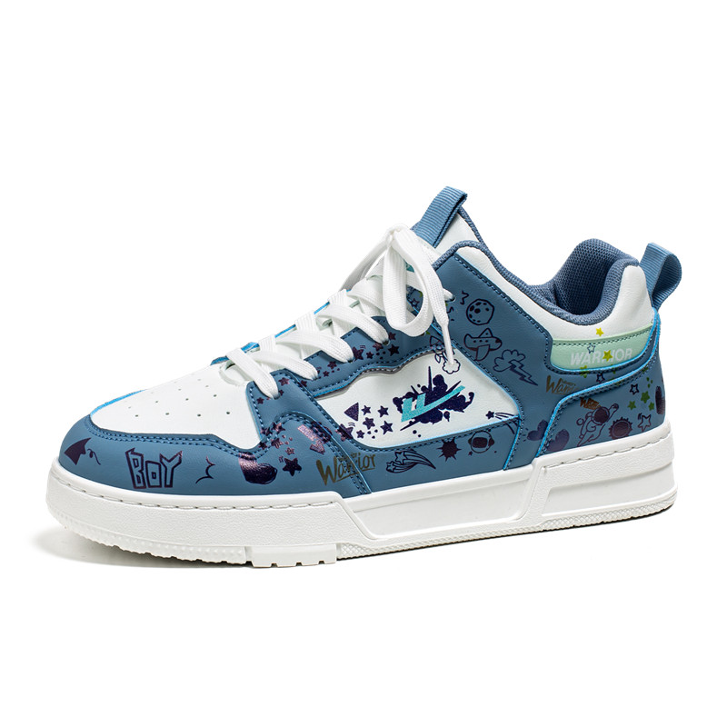 Warrior Canvas Low 'Blue White Cartoon' WXP(WZ)-111602