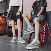 Sizing Warrior Canvas Low 'Cetakan Hijau Putih' WXY-F495C01